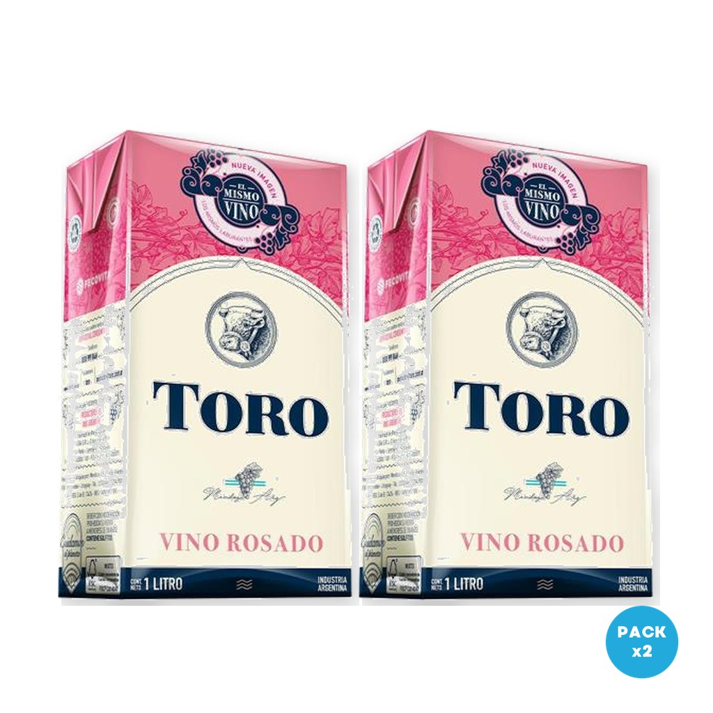 Toro – Vino Rosado Tetra Brik 1L – 2 unidades Toro - Vino Rosado Tetra Brik 1L - 2 unidades