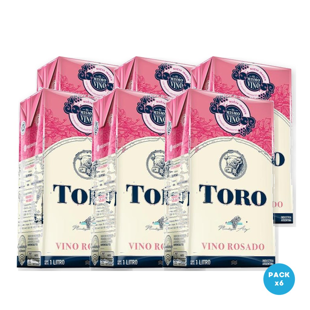 Toro - Vino Rosado Tetra Brik 1L - 6 unidades